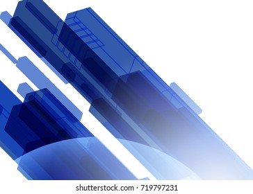 Blue abstract template for card or banner. Metal Background with waves and reflections. Business background, silver, illustration. Illustration of abstract background with a metallic element