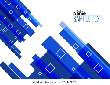 Blue abstract template for card or banner. Metal Background with waves and reflections. Business background, silver, illustration. Illustration of abstract background with a metallic element