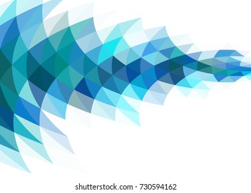Blue abstract template for card or banner. Metal Background with waves and reflections. Business background, silver, illustration. Illustration of abstract background with a metallic element