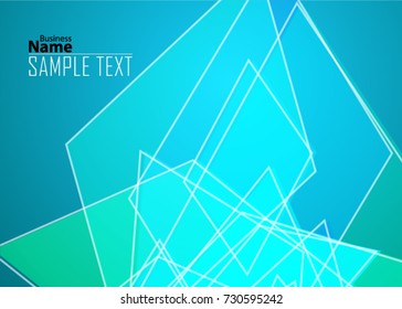 Blue abstract template for card or banner. Metal Background with waves and reflections. Business background, silver, illustration. Illustration of abstract background with a metallic element