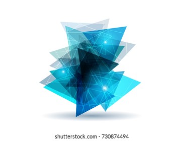 Blue abstract template for card or banner. Metal Background with waves and reflections. Business background, silver, illustration. Illustration of abstract background with a metallic element
