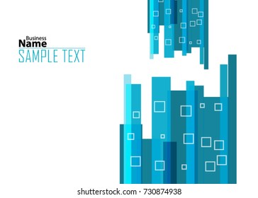 Blue abstract template for card or banner. Metal Background with waves and reflections. Business background, silver, illustration. Illustration of abstract background with a metallic element