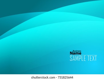Blue abstract template for card or banner. Metal Background with waves and reflections. Business background, silver, illustration. Illustration of abstract background with a metallic element