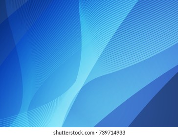 Blue abstract template for card or banner. Metal Background with waves and reflections. Business background, silver, illustration. Illustration of abstract background with a metallic element