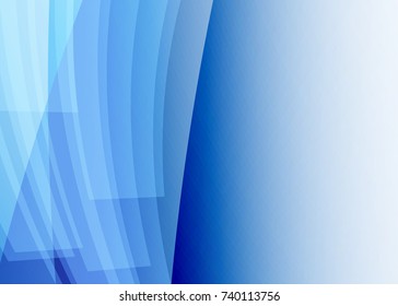 Blue abstract template for card or banner. Metal Background with waves and reflections. Business background, silver, illustration. Illustration of abstract background with a metallic element
