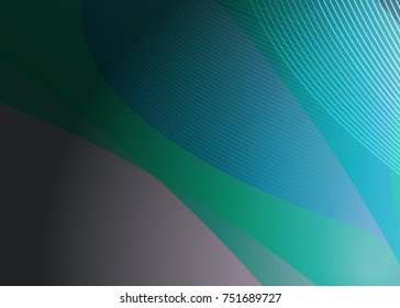 Blue abstract template for card or banner. Metal Background with waves and reflections. Business background, silver, illustration. Illustration of abstract background with a metallic element