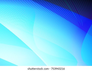 Blue abstract template for card or banner. Metal Background with waves and reflections. Business background, silver, illustration. Illustration of abstract background with a metallic element