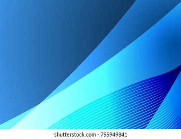 Blue abstract template for card or banner. Metal Background with waves and reflections. Business background, silver, illustration. Illustration of abstract background with a metallic element