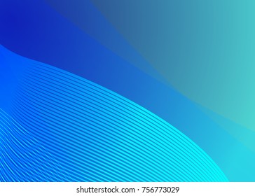 Blue abstract template for card or banner. Metal Background with waves and reflections. Business background, silver, illustration. Illustration of abstract background with a metallic element