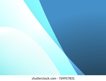 Blue abstract template for card or banner. Metal Background with waves and reflections. Business background, silver, illustration. Illustration of abstract background with a metallic element