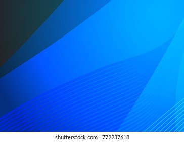 Blue abstract template for card or banner. Metal Background with waves and reflections. Business background, silver, illustration. Illustration of abstract background with a metallic element