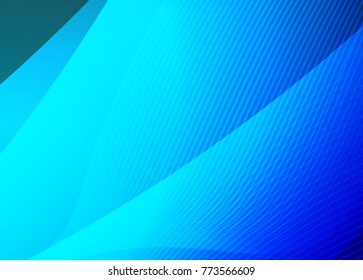 Blue abstract template for card or banner. Metal Background with waves and reflections. Business background, silver, illustration. Illustration of abstract background with a metallic element