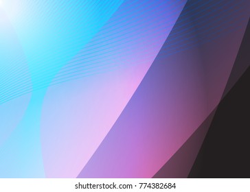 Blue abstract template for card or banner. Metal Background with waves and reflections. Business background, silver, illustration. Illustration of abstract background with a metallic element