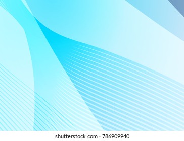 Blue abstract template for card or banner. Metal Background with waves and reflections. Business background, silver, illustration. Illustration of abstract background with a metallic element