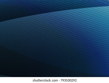 Blue abstract template for card or banner. Metal Background with waves and reflections. Business background, silver, illustration. Illustration of abstract background with a metallic element