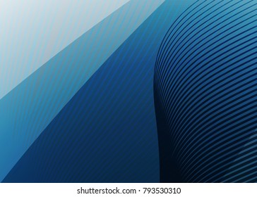 Blue abstract template for card or banner. Metal Background with waves and reflections. Business background, silver, illustration. Illustration of abstract background with a metallic element