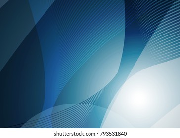 Blue abstract template for card or banner. Metal Background with waves and reflections. Business background, silver, illustration. Illustration of abstract background with a metallic element