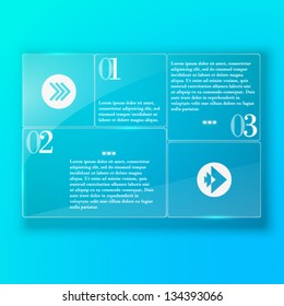 Blue abstract template with glass panel
