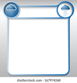 blue abstract text box with two cloud icons
