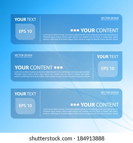 Blue Abstract Text Boxes Vector Design