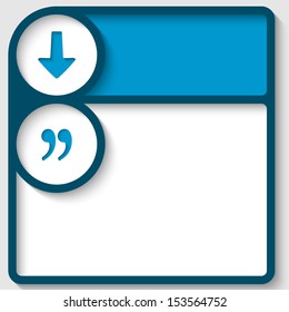 blue abstract text frames with marks