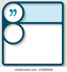 blue abstract text frames with quotation mark