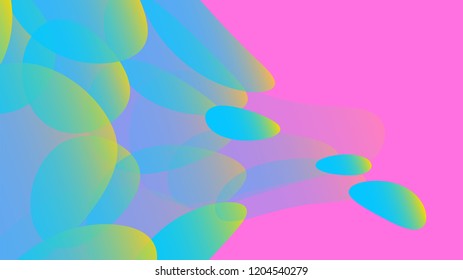 Blue abstract texture, background of cosmic energetic magical beautiful bright multicolored bubbles bubbles circles lines stripes spirals and geometric shapes. Vector illustration.