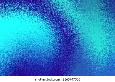 Blue abstract texture. Neon color background. Modern gradient backdrop. Metal effect foil. Blue texture for design banner, wallpaper, poster, template, card, prints. Wavy ombre. Vector illustration