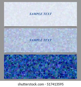 Blue abstract tiled triangle mosaic banner design set