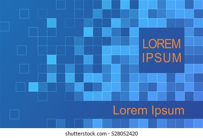 Blue abstract and transparent square pixel, mosaic background.