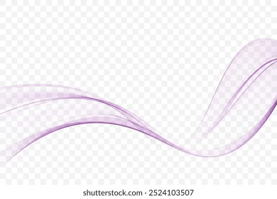 Blue abstract transparent wave, design element