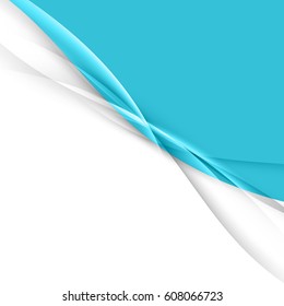 Blue abstract transparent wave layout. Vector illustration