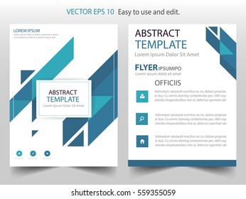 Blue abstract triangle annual report Brochure design template vector. Business Flyers infographic magazine poster.Abstract layout template ,Book Cover presentation portfolio.