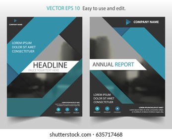 Blue abstract triangle annual report Brochure design template vector. Business Flyers infographic magazine poster.Abstract layout template ,Book Cover presentation portfolio.