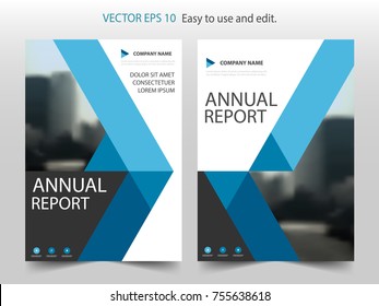 Blue abstract triangle annual report Brochure design template vector. Business Flyers infographic magazine poster.Abstract layout template ,Book Cover presentation portfolio.