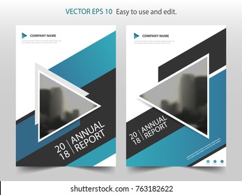 Blue abstract triangle annual report Brochure design template vector. Business Flyers infographic magazine poster.Abstract layout template ,Book Cover presentation portfolio.