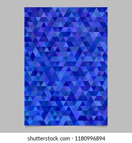 Blue abstract triangle brochure template design - vector background