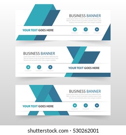 Blue abstract triangle corporate business banner template, horizontal advertising business banner layout template flat design set , 