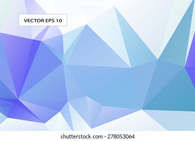 blue abstract triangle low poly , polygonal geometric background or business template