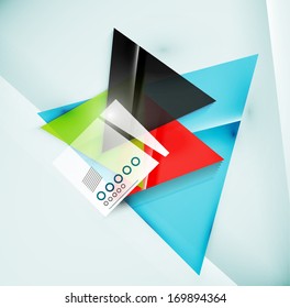 Blue abstract triangle shape geometric background for infographics | business background | numbered banners | business lines | graphic website layout vector