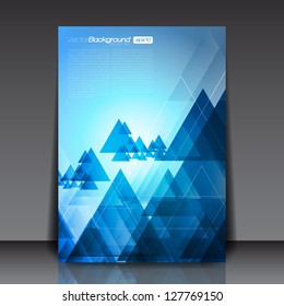 Blue Abstract Triangles Flyer Template for You | EPS10 Background