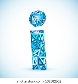 Blue abstract triangles vector information symbol