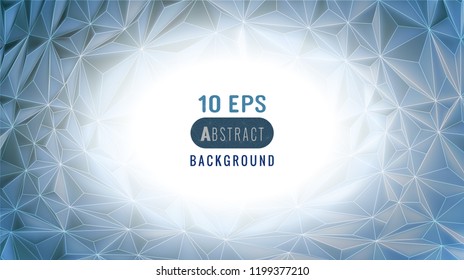 Blue abstract triangulargeometric background with white blank space for text