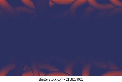 Blue abstract vector background with 3d curvy ornament. Background with copyspace. 