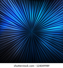 Blue abstract vector background with burst