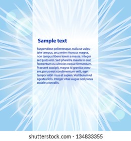 Blue abstract vector background with burst