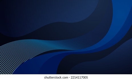 Blue abstract vector background. Business minimal gradient background with circles and copy space for text. Social media, facebook header