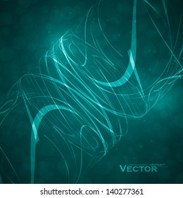Blue abstract vector background, futuristic wavy illustration eps10