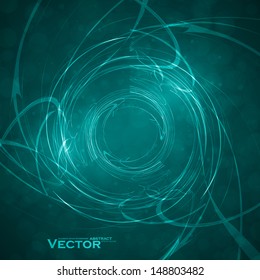 Blue abstract vector background, futuristic wavy illustration eps10