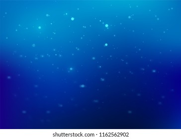 Blue abstract vector background. Glitter particles texture with shiny light effect. Blurred design.